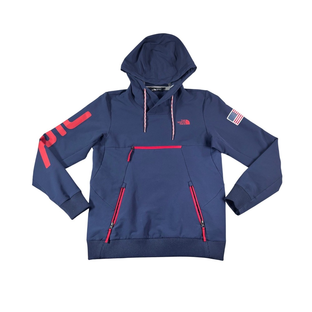 The North Face Womens USA Olympic Team Softshell Hoodie Navy Blue Small